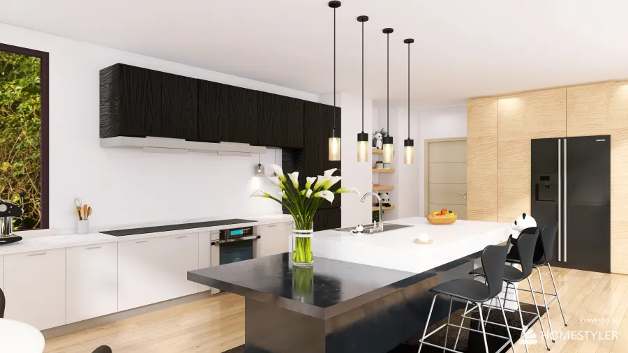 Panda Inspired Kitchen by Rachel 3d design renderings