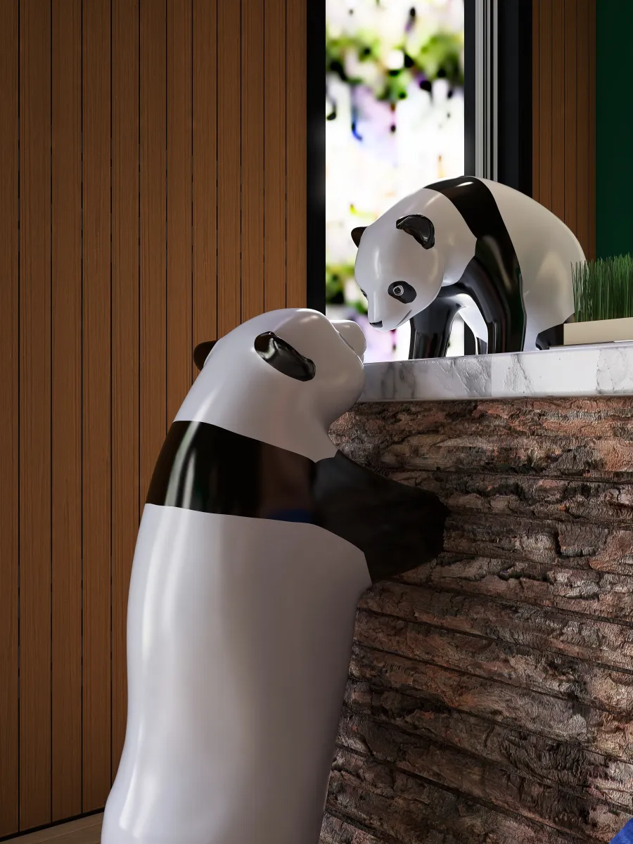 Panda Room Cafe 3d design renderings