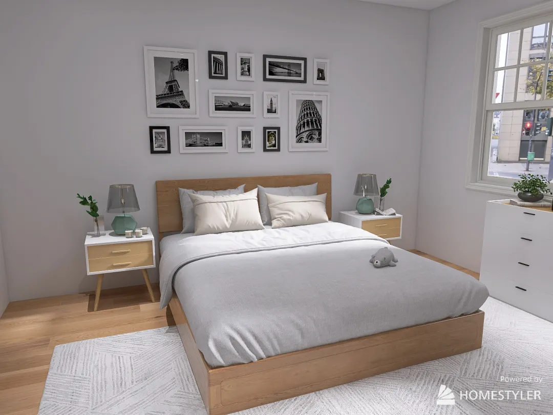 Quick Minimalist Bedroom 3d design renderings
