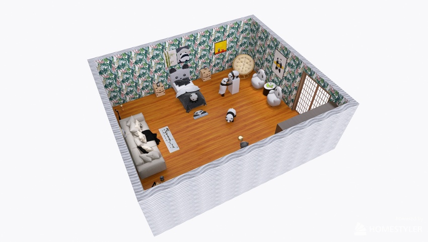 Panda bedroom 3d design picture 55.58