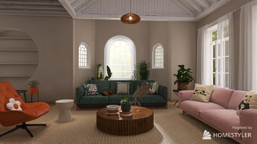 6 Bohemian Vibe Room 3d design renderings