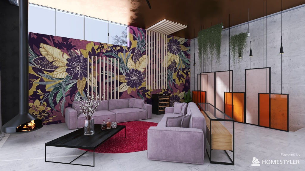 Violet mood 3d design renderings