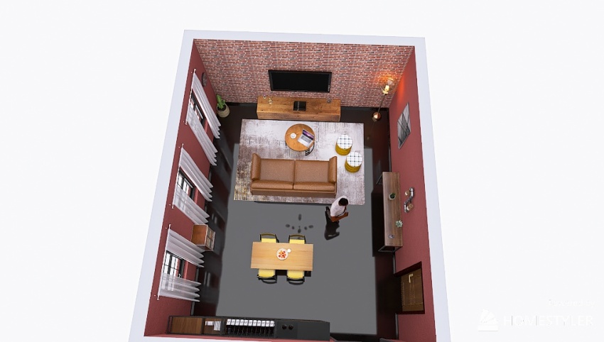 Industrial Living Room 3d design picture 32.17