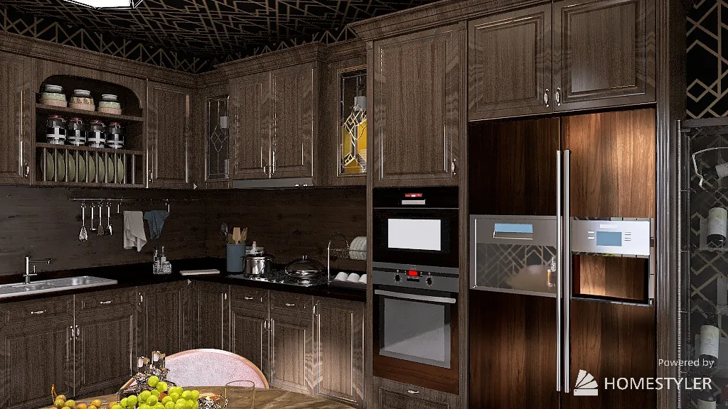 Vintage Kitchen 3d design renderings