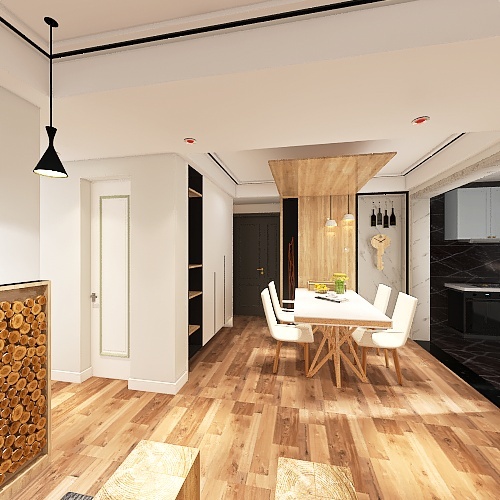 wood home 3d design renderings