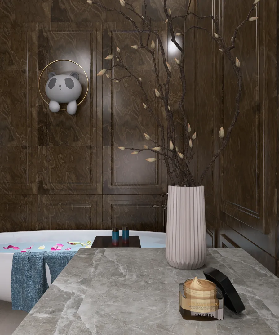The Panda bedroom 3d design renderings
