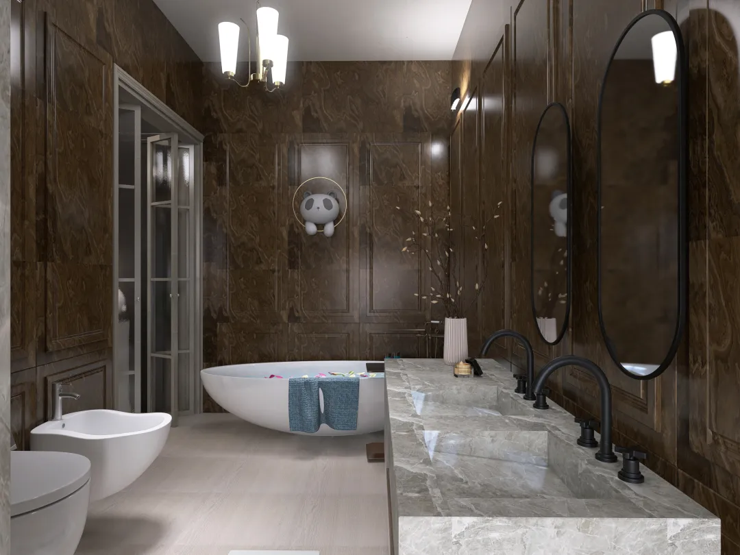 The Panda bedroom 3d design renderings