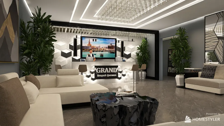 Office lobby design 3d design renderings