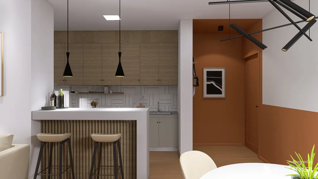 Apartamento 74m² 3d design renderings