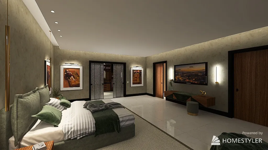 Suite com Banheiro 3d design renderings