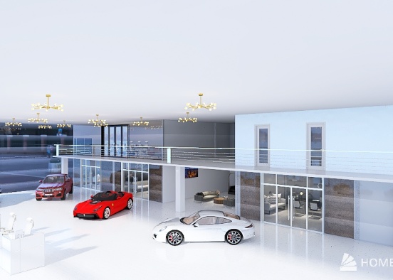 Luxury Car Dealership Design Rendering