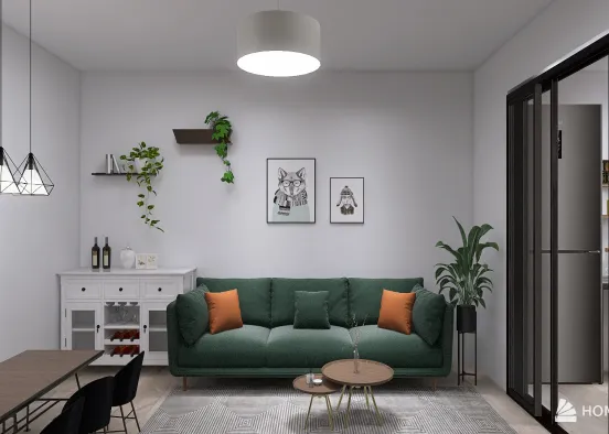 Friend living room Design Rendering