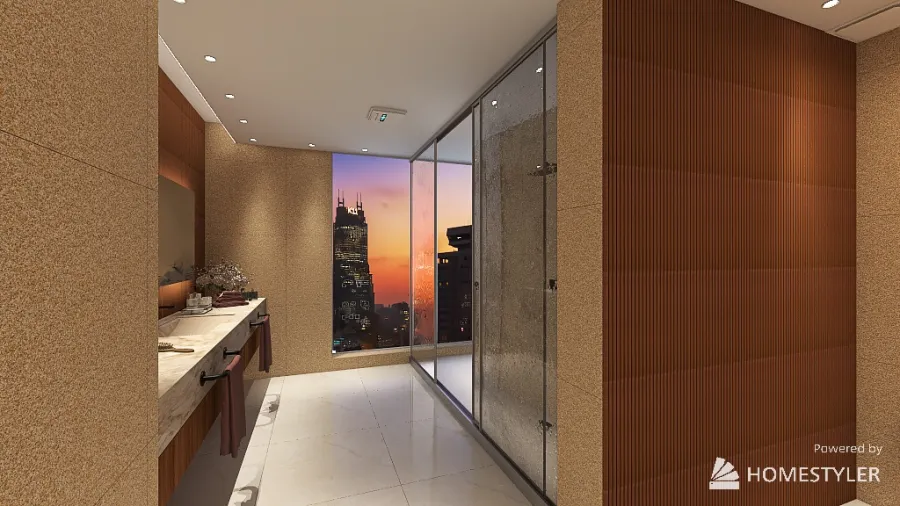 Banheiro da Suite 3d design renderings