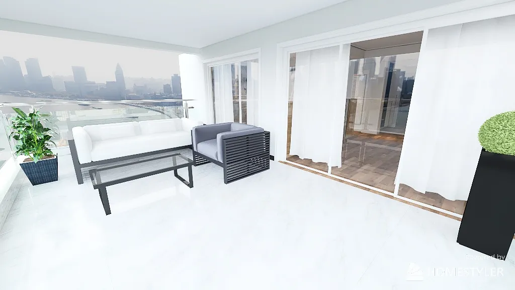asymmetrical balcony 3d design renderings