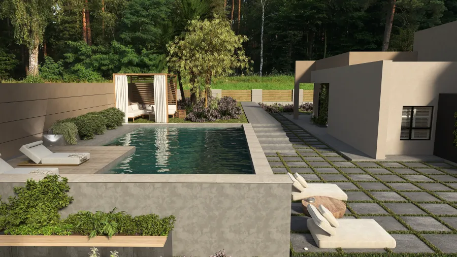 Villa contemporánea 3d design renderings