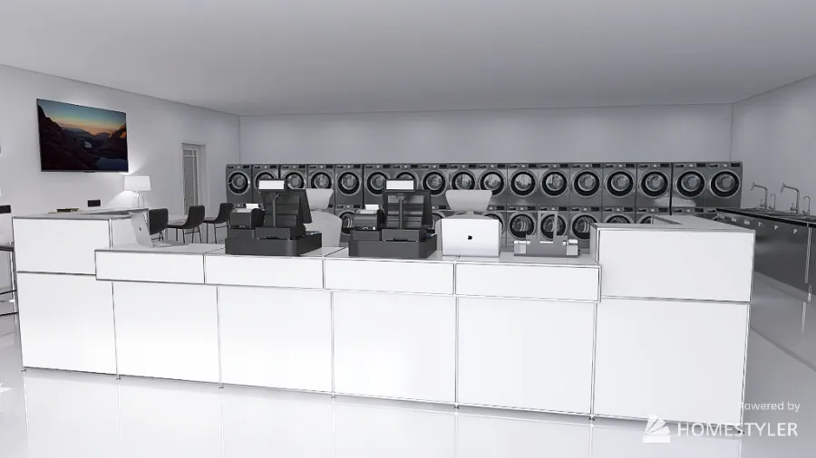 Modern Day Laundry Mat 3d design renderings