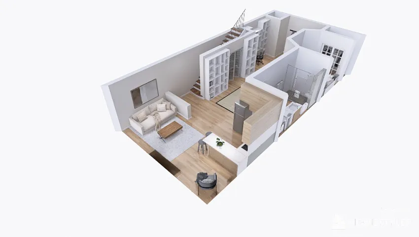 Basement Air BnB 3d design picture 86.35