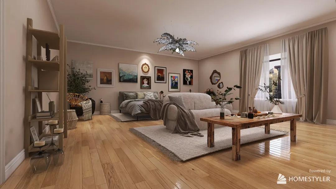 Scandi Rustic Bedroom 3d design renderings
