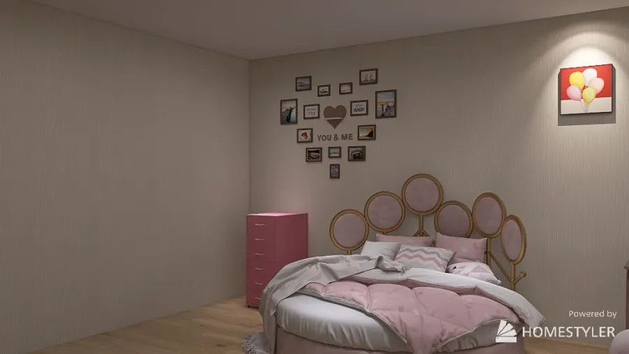 Valentine's Day Decorated Bedroom 3d design renderings