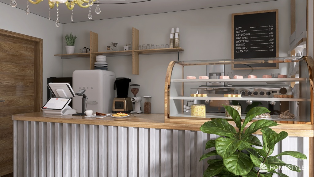 Café Library 3d design renderings