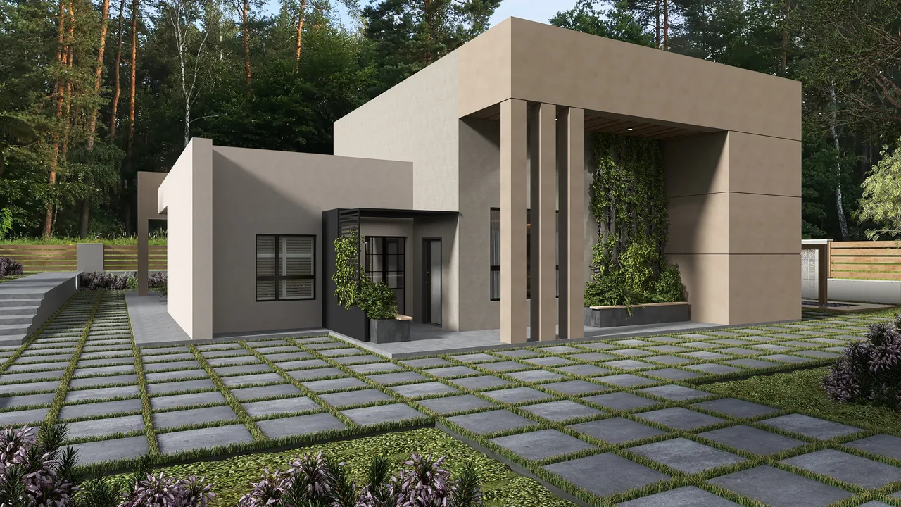 Villa contemporánea 3d design renderings