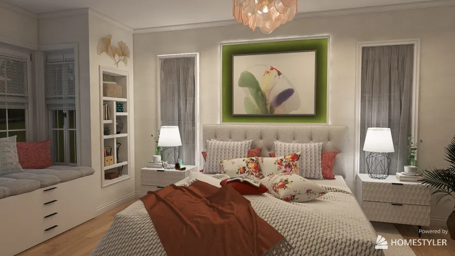 Young lady's bedroom 3d design renderings