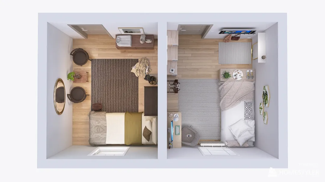 Dorm Room Idea's 3d design renderings