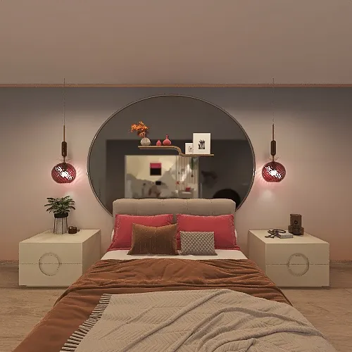 Dormitorio con sala y baño 3d design renderings