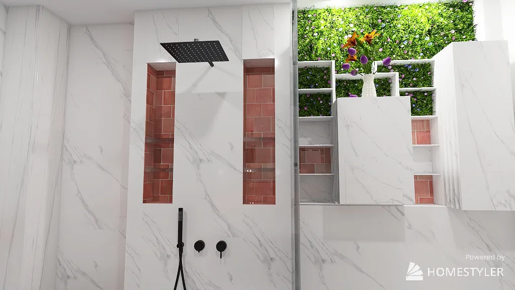 salle de bains filles murs 3d design renderings