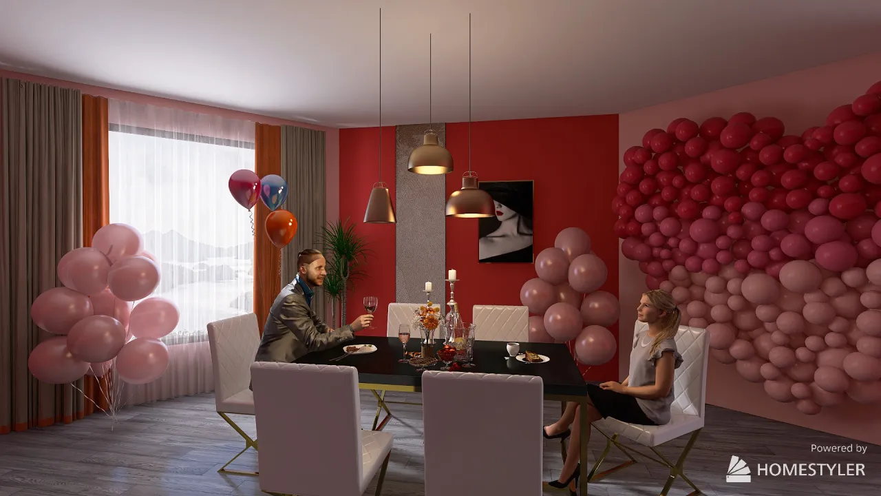 Heart-to-Heart Room 3d design renderings