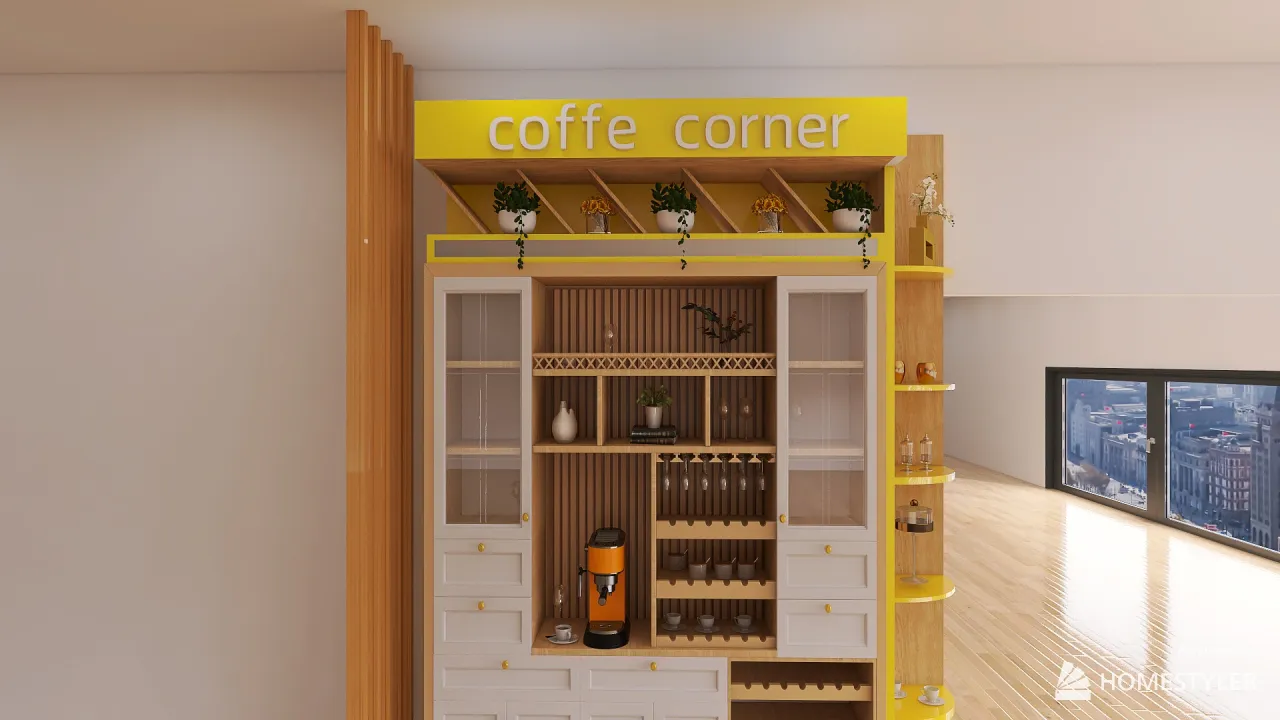 coffe corner 3d design renderings