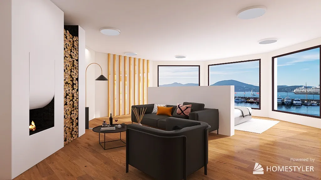 Heart-to-Heart Room (Vista al mar) 3d design renderings