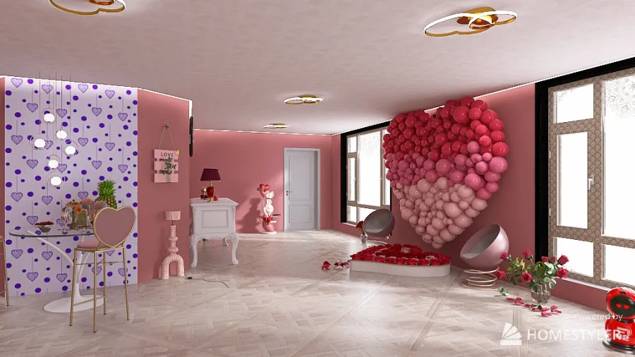 Heart-to-Heart Room 3d design renderings