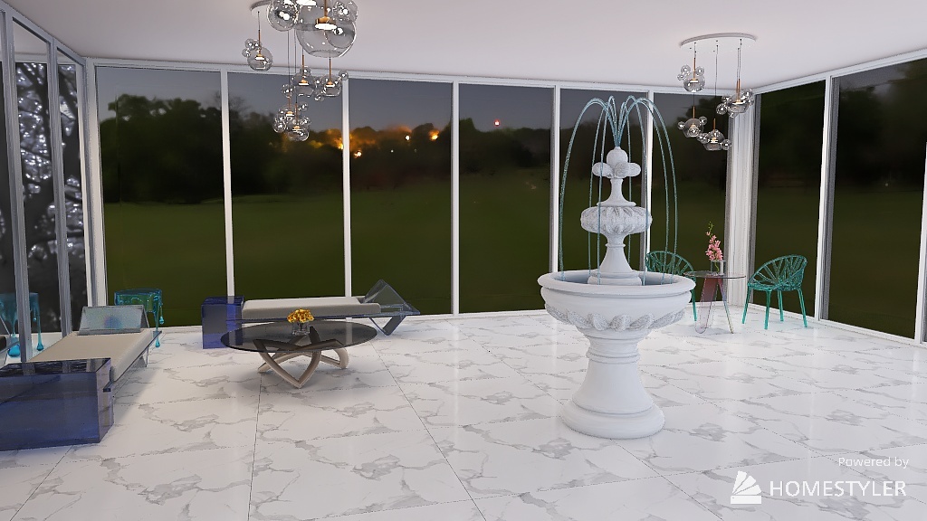 Glass Room wip 3d design renderings