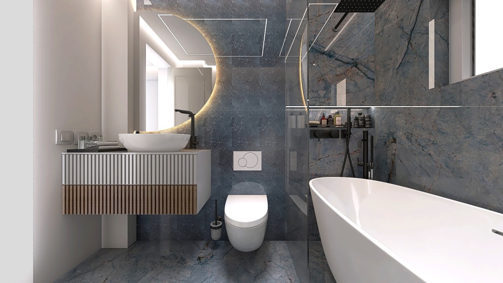 | Blue vibes appartament | 3d design renderings