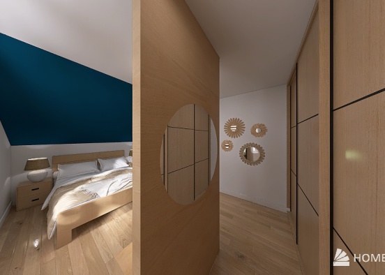 Sypialnia połączenie stylu boho z minimalistycznym loft Design Rendering