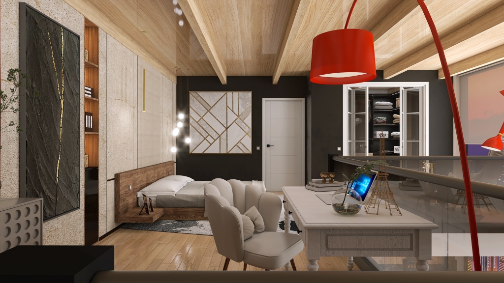 double badroom 3d design renderings