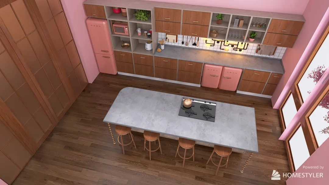 Valentines Day Kitchen 3d design renderings