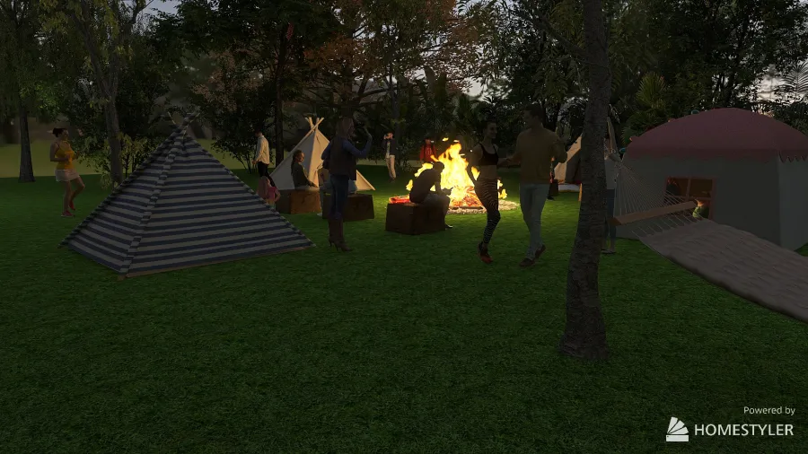 Camping 3d design renderings