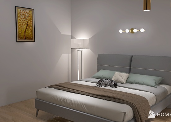 Gold and Silver- Decorated Room Design Rendering
