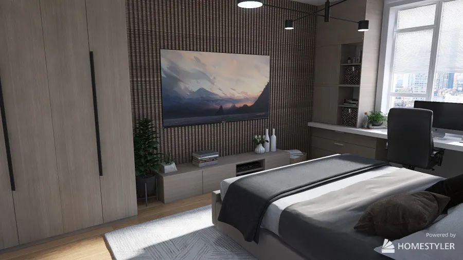 Bed room 3d design renderings