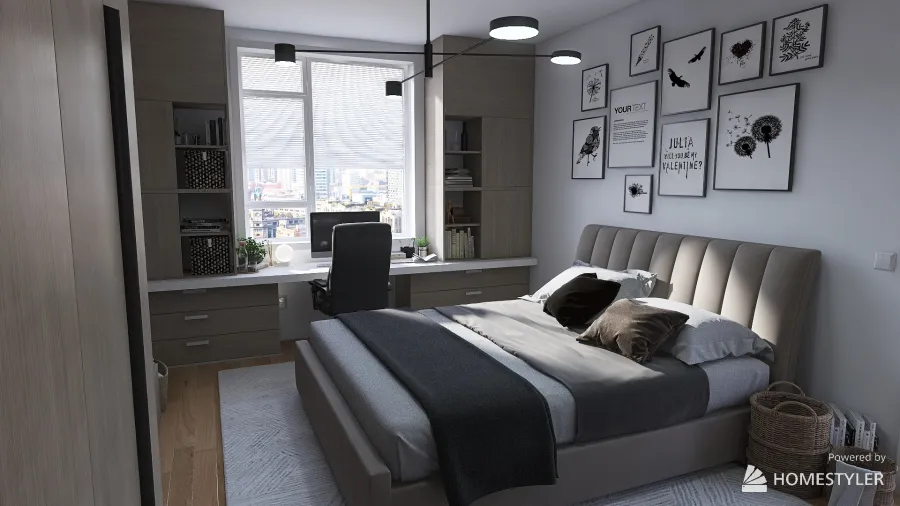 Bed room 3d design renderings
