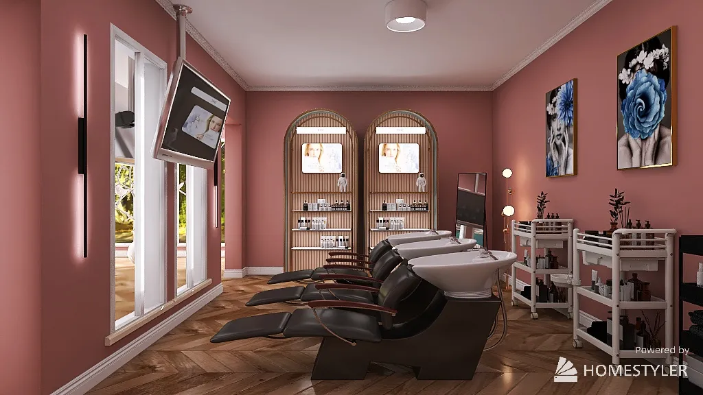 Beauty Salon One 3d design renderings