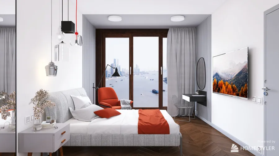 Morning forest bedroom 3d design renderings