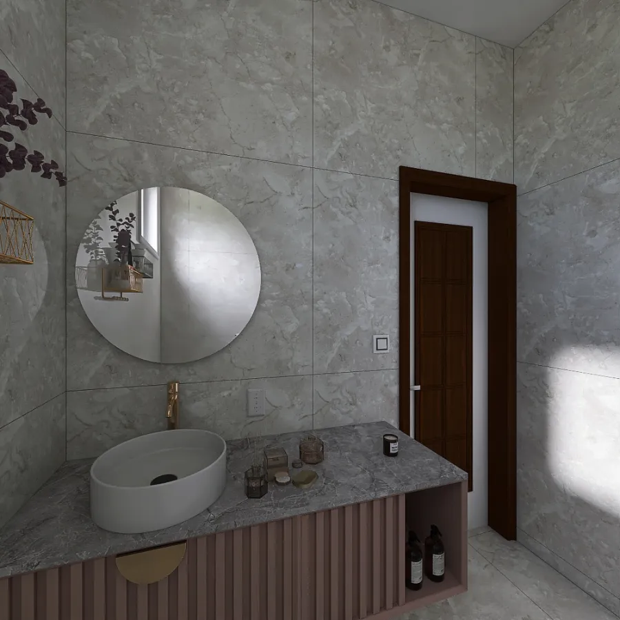 Banheiro de hóspedes 3d design renderings
