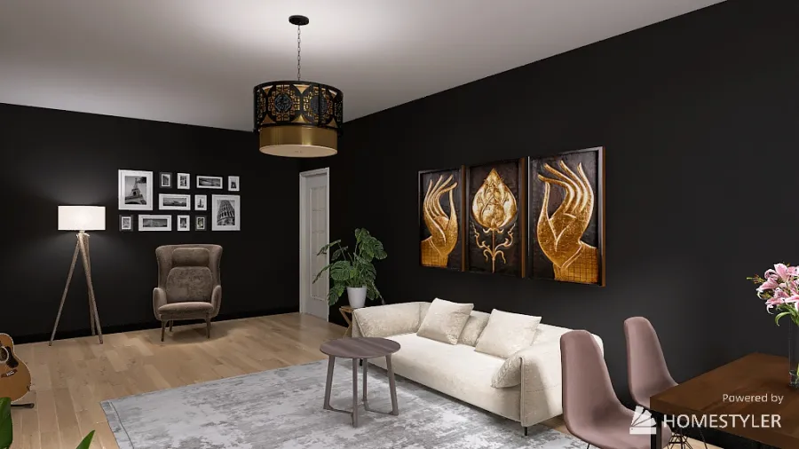 Our First Living Room 3d design renderings