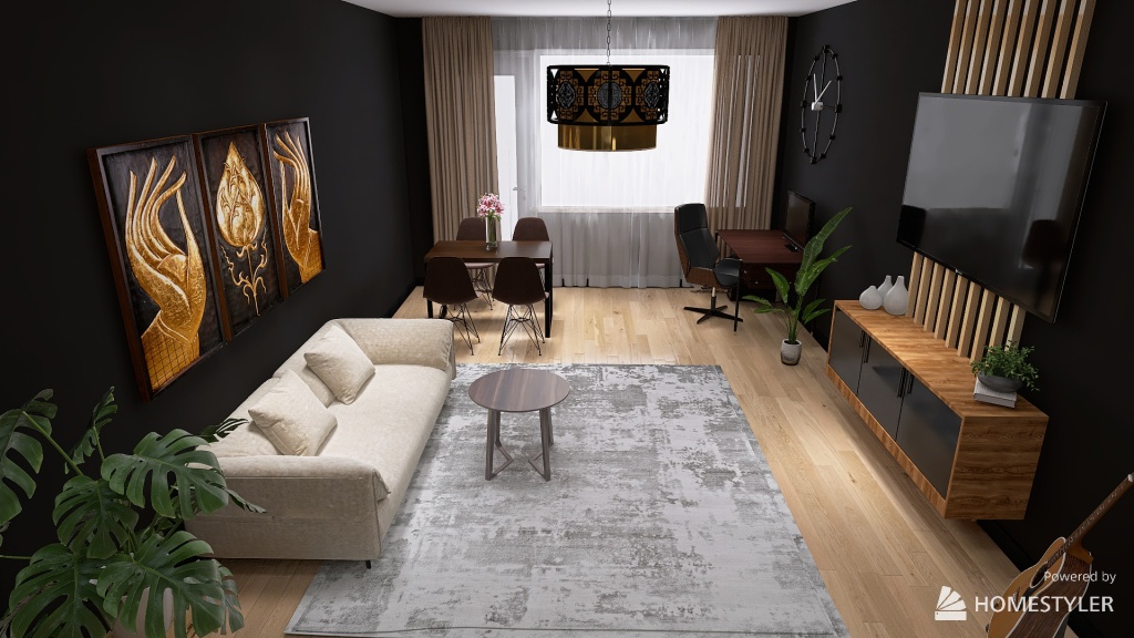Our First Living Room 3d design renderings