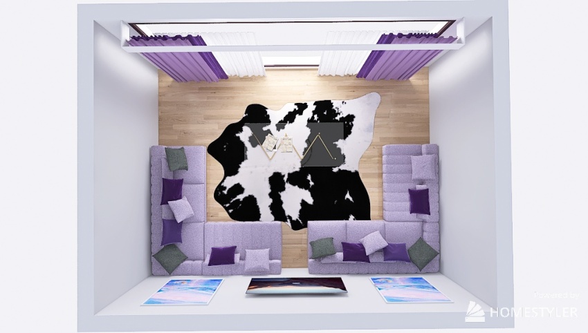 Purple Living Room 3d design picture 27.87