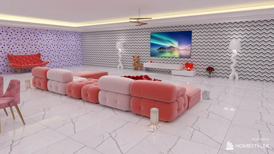 Valentines Day room 3d design renderings