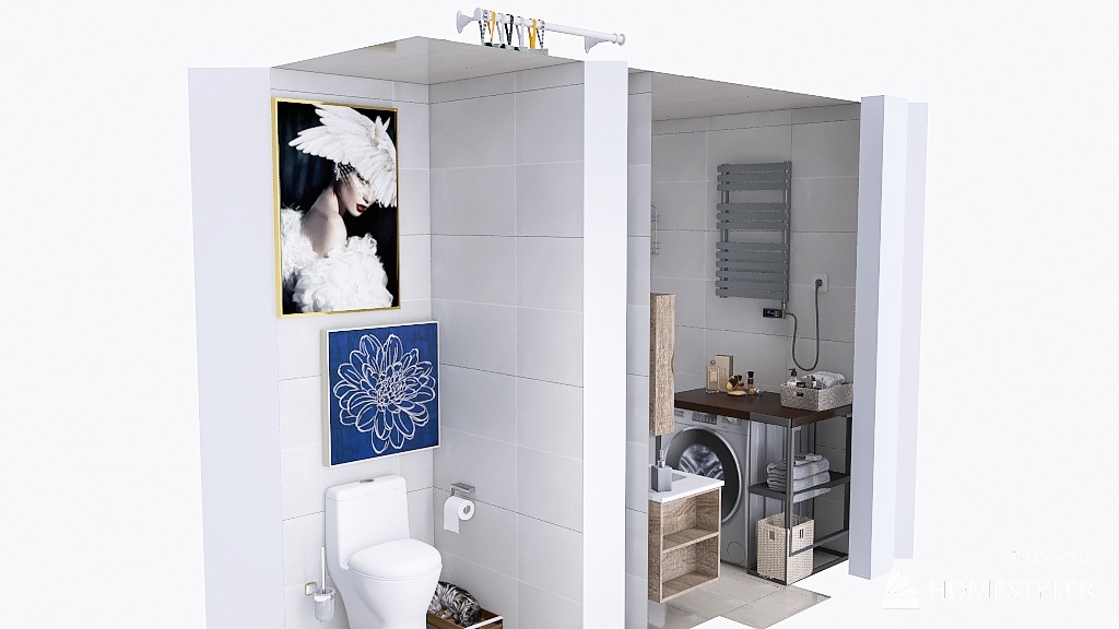 Ванна и туалет 3d design renderings